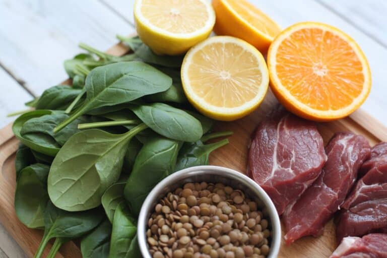 Aliments riches en nutriments biodisponibles : foie, épinards et agrumes