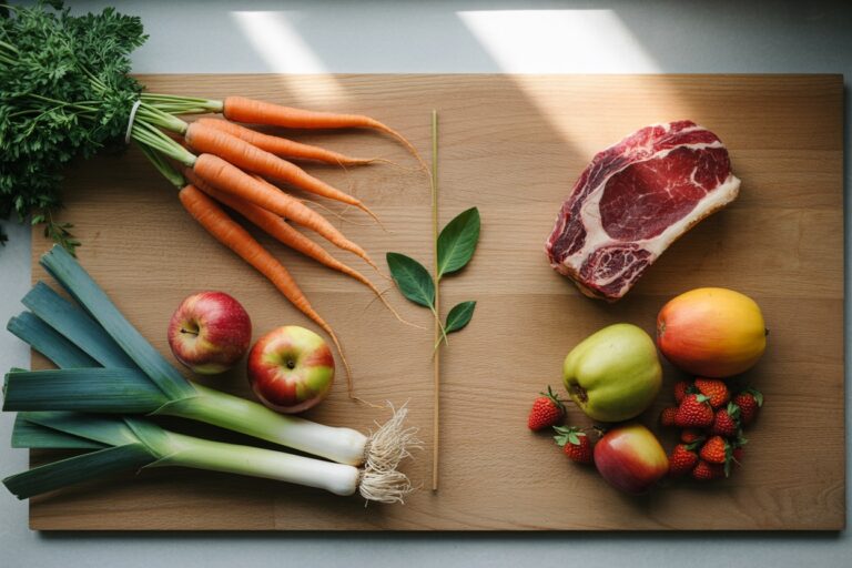 Fruits et légumes locaux dans un panier en osier