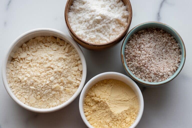 Bols de farines alternatives sans gluten avec graines