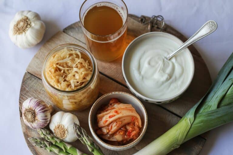 Aliments fermentes : choucroute, yaourt, kombucha, kimchi