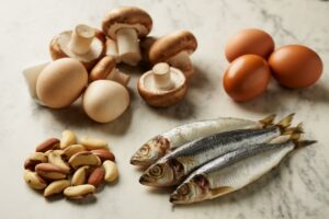 Aliments riches en sélénium : noix du Brésil, thon et oeufs