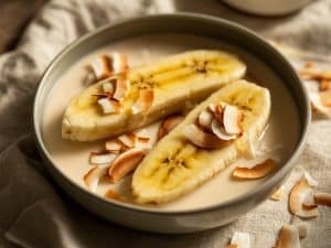 Banane caramélisée au lait de coco