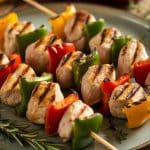 Brochettes de dinde aux poivrons
