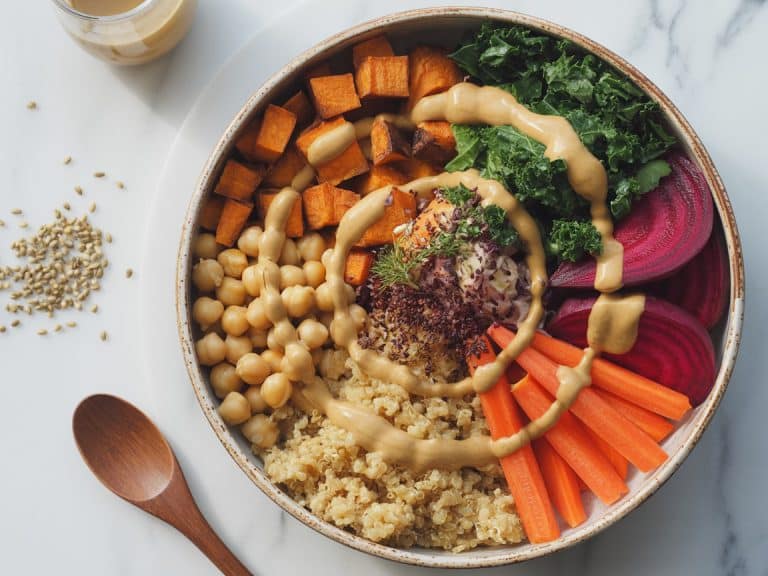 Buddha bowl vegan aux légumes rôtis