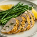Dinde marinée au citron et haricots verts