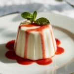 Panna cotta au lait de coco et coulis de fraises fraiches