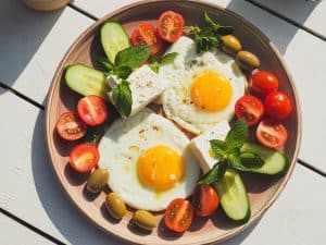 Petit-déjeuner méditerranéen aux œufs