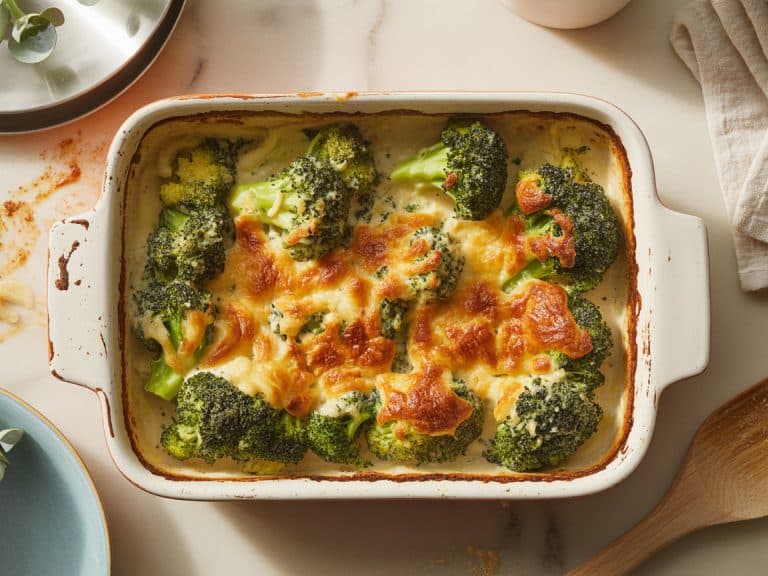 Gratin de brocoli au parmesan doré et gratiné au four