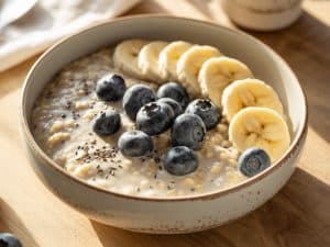 Porridge protéiné aux myrtilles