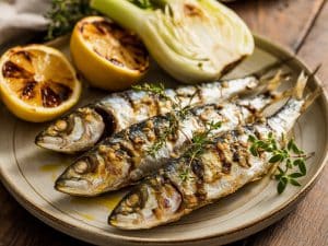 Sardines grillées au citron et fenouil