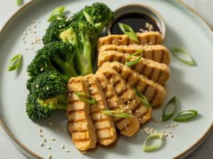 Tempeh mariné au soja et brocoli