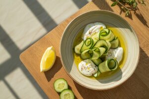 Salade de concombre au yaourt grec et citron