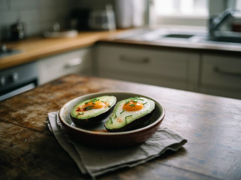 Avocat farci à l’œuf au four
