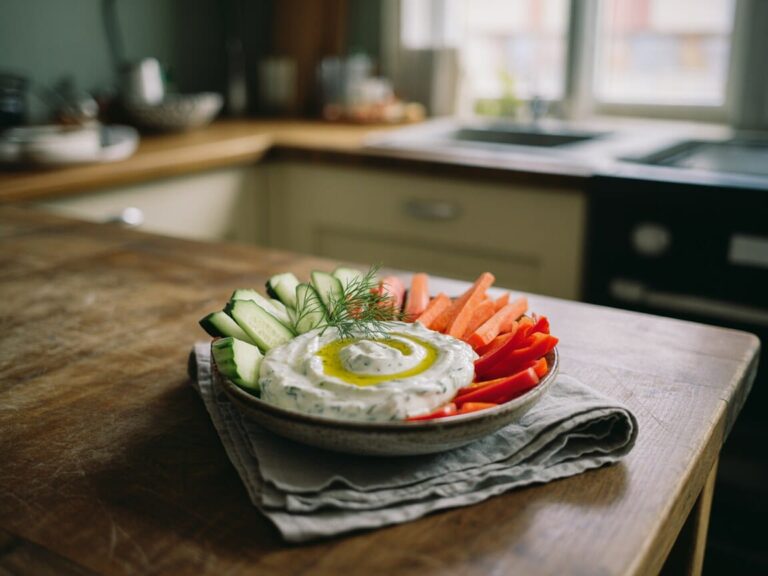 Tzatziki maison et bâtonnets de légumes